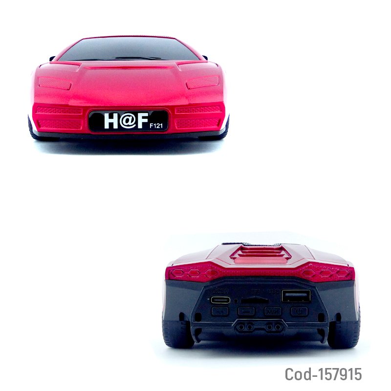 Parlante recargable modelo hf-f121 lamborghini con conexion bluetooth, usb y fm variedad de colores. mayorista — imagen 3
