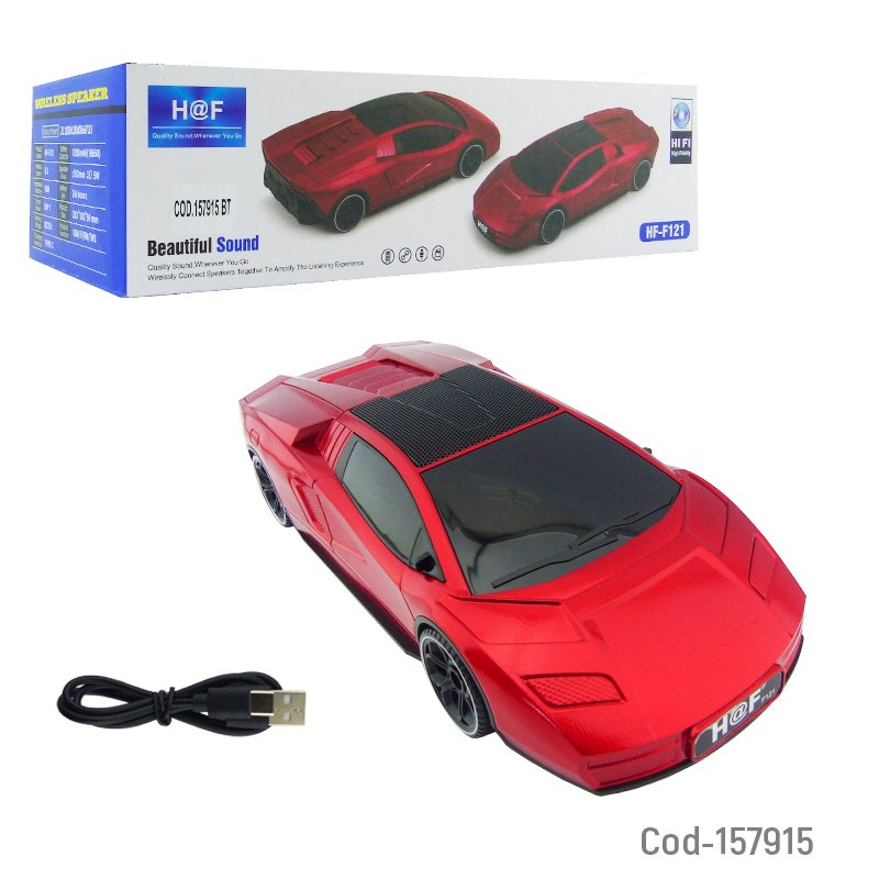 Parlante recargable modelo hf-f121 lamborghini con conexion bluetooth, usb y fm variedad de colores. mayorista — imagen 5