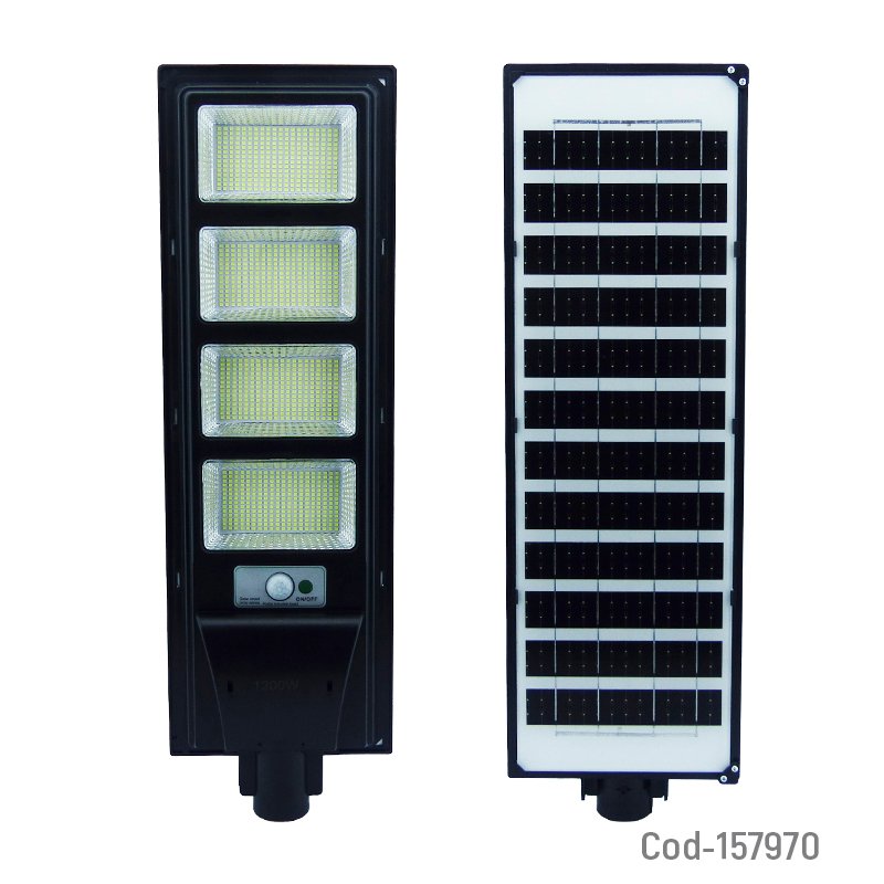 Foco para poste solar de 1200 watt con 4 placas de 1120 led en pvc con control y sensor de movimiento. mayorista — imagen 2