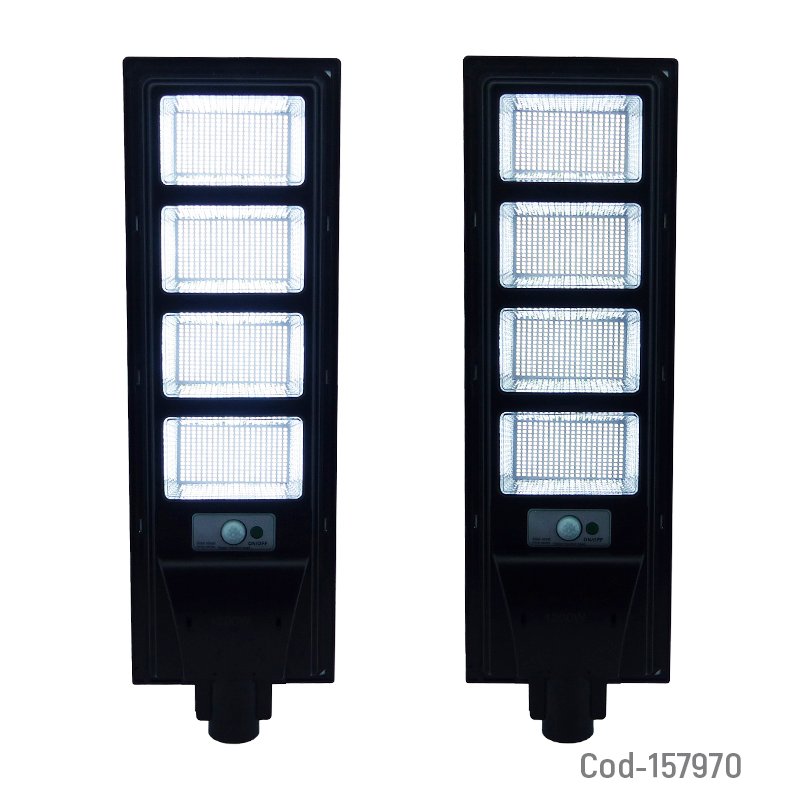 Foco para poste solar de 1200 watt con 4 placas de 1120 led en pvc con control y sensor de movimiento. mayorista — imagen 3