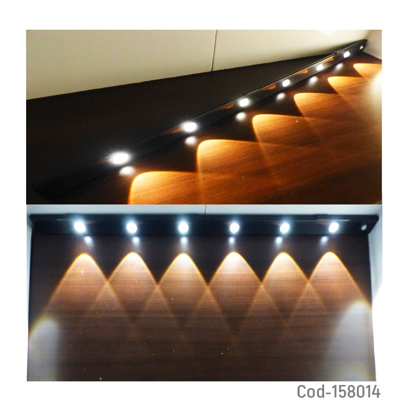 Luz 6 led barra de 80 cm con sensor de movimiento y 3 tonos de luz recargable, en dos colores. mayorista — imagen 2