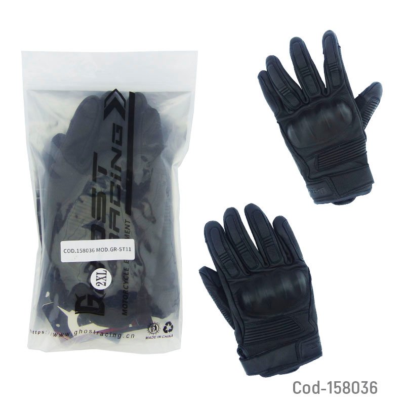 Guante para moto marca ghost racing de cuero modelo gr-st11 touch con protecciones. mayorista — imagen 3