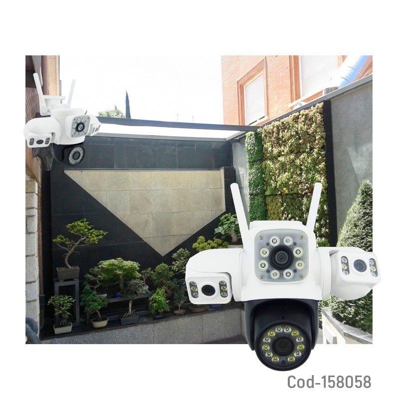 Camara de vigilancia ip triple lente modelo r56 de 2.4 ghz, 32 led, conexion lan y compatible con app yoose mayorista — imagen 3