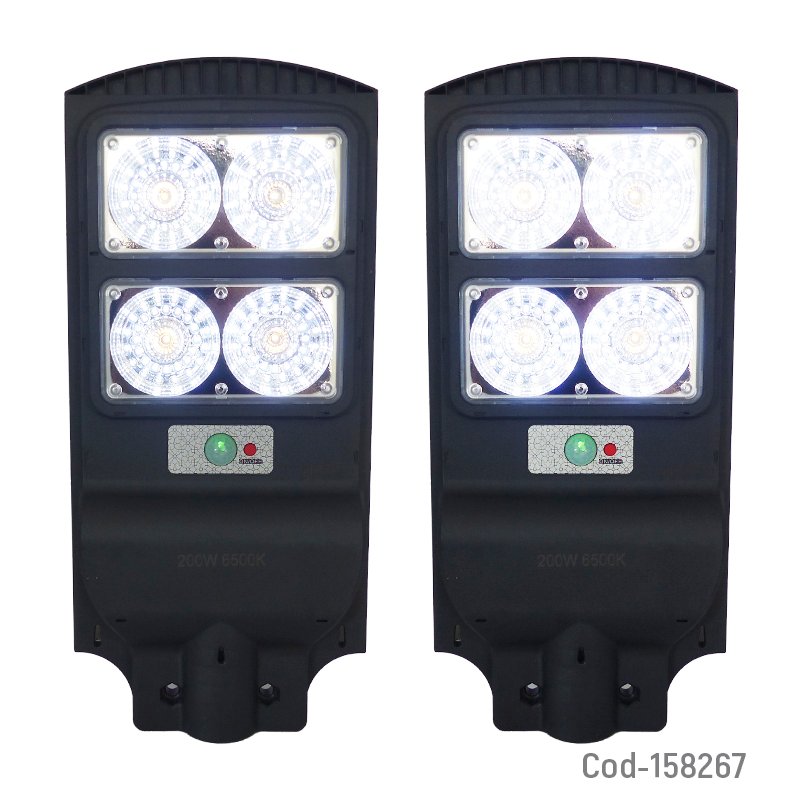 Foco para poste solar de 200 watt con 2 placas de 132 led y control remoto. mayorista — imagen 3
