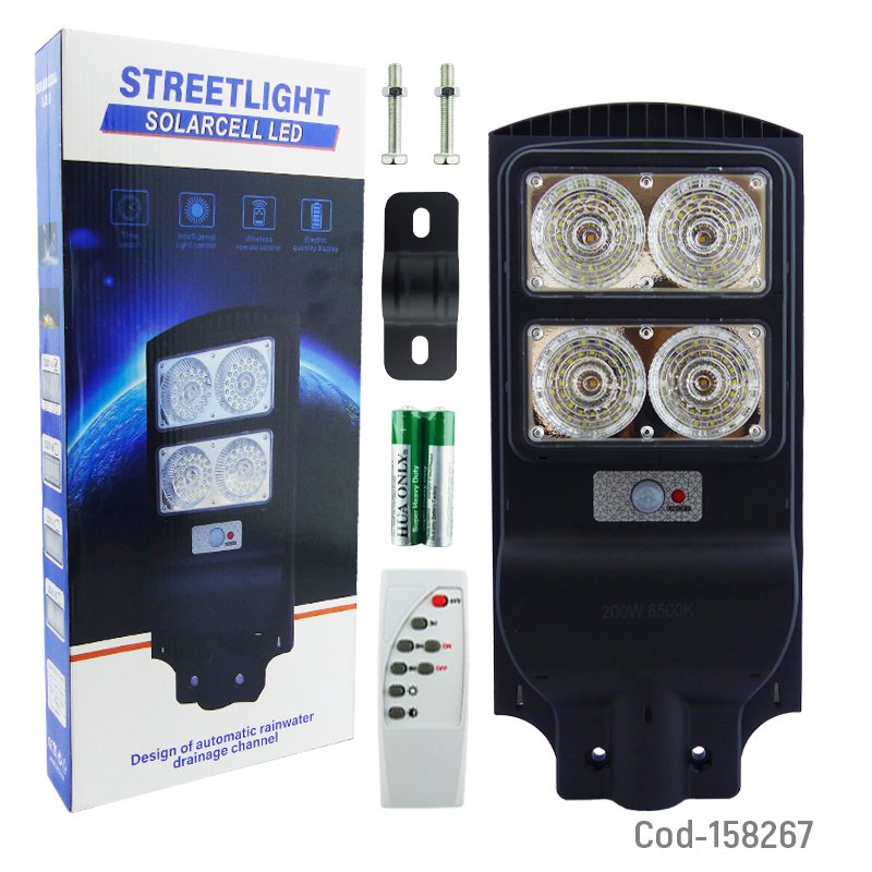 Foco para poste solar de 200 watt con 2 placas de 132 led y control remoto. mayorista — imagen 4