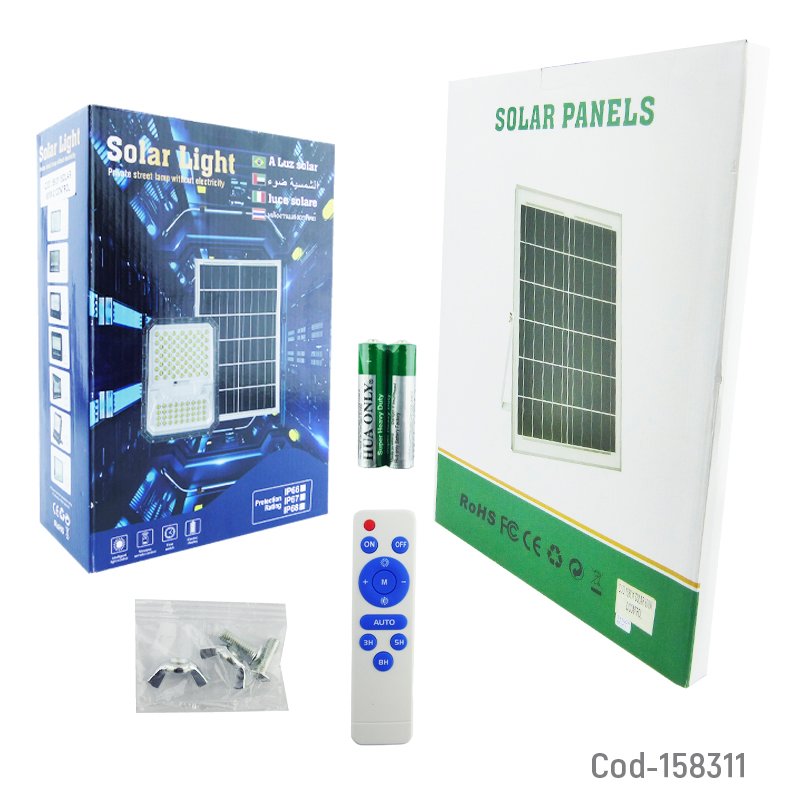 Proyector solar led de 600 watt de 108 led a 6500 k con panel solar y control remoto. mayorista — imagen 4