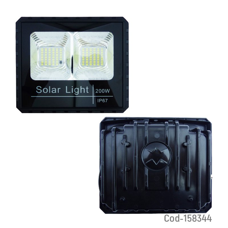 Proyector solar led de 200 watt de 117 led modelo bi-focal con panel y control remoto. mayorista — imagen 2