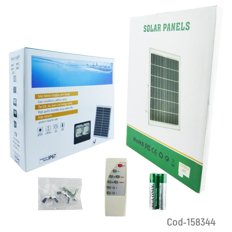 Proyector solar led de 200 watt de 117 led modelo bi-focal con panel y control remoto. mayorista — imagen 4