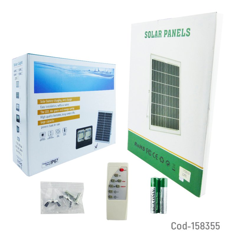 Proyector solar led de 500 watt de 193 led modelo bi-focal con panel y control remoto. mayorista — imagen 4
