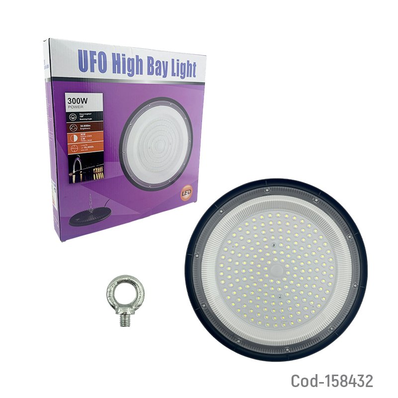 Campana LED De 300 Watt, Con 180 LED Tipo UFO, Modelo SPAIN. De Metal Con Gancho. 32 CM por mayor en Chile