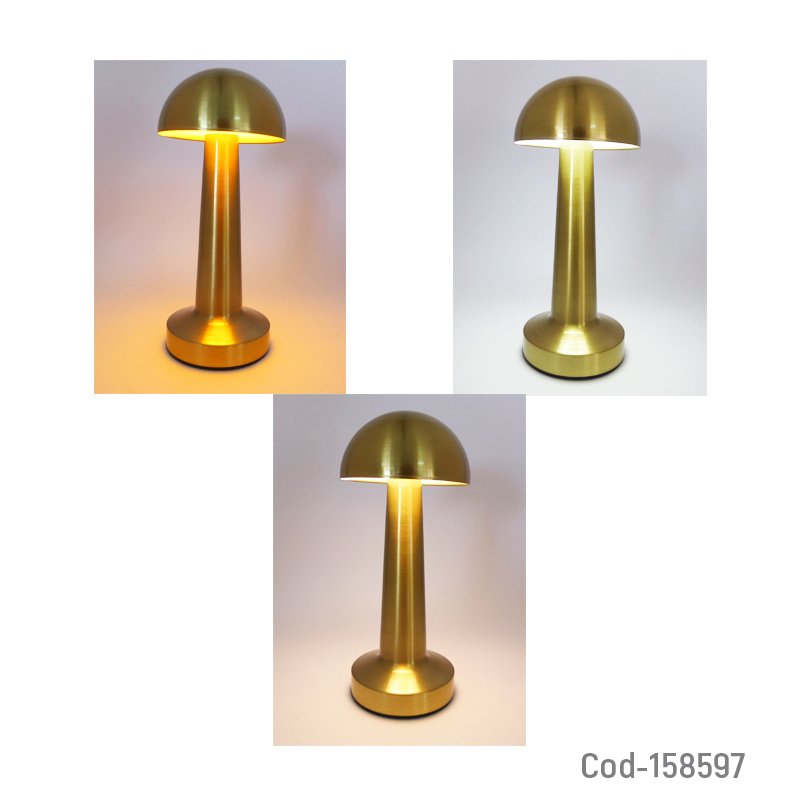 Lampara led de mesa en metal touch recargable 3 tonos de luz. mayorista — imagen 3