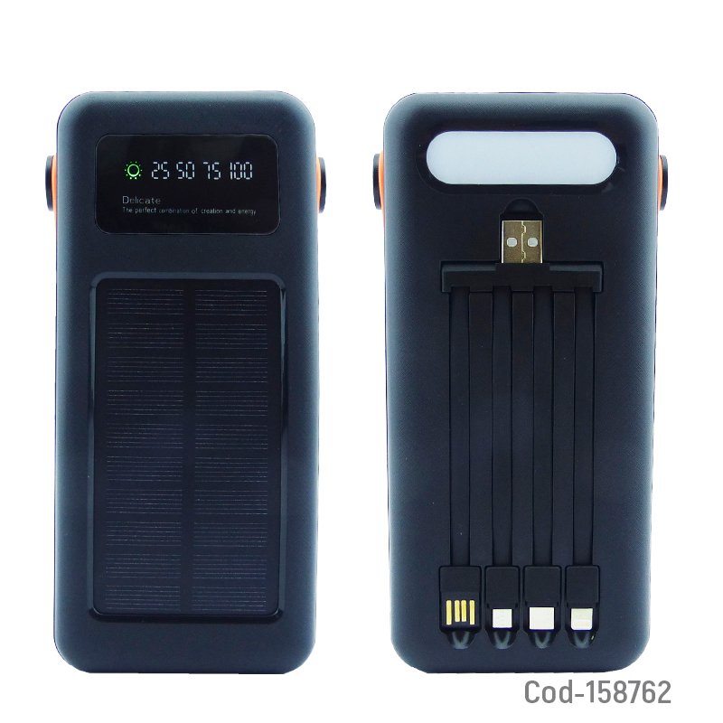 Bateria de emergencia solar de 4 usb-iphone-tipe-c-micro usb, de 40.000 mah con cables y linterna mayorista — imagen 2