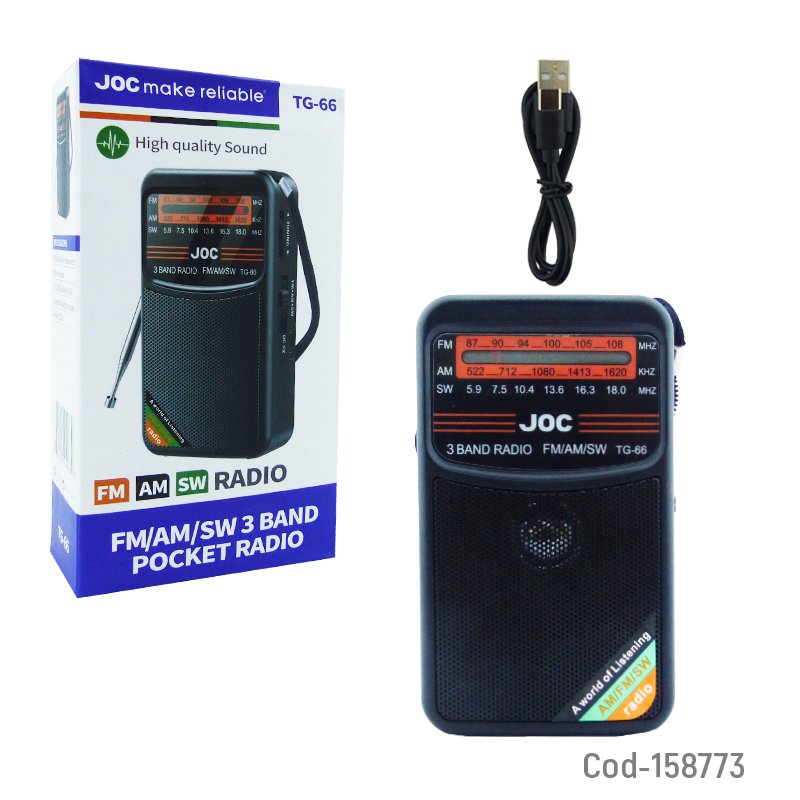 Radio am/fm/sw mini modelo joc tg-66 recargable en 2 colores. mayorista — imagen 4