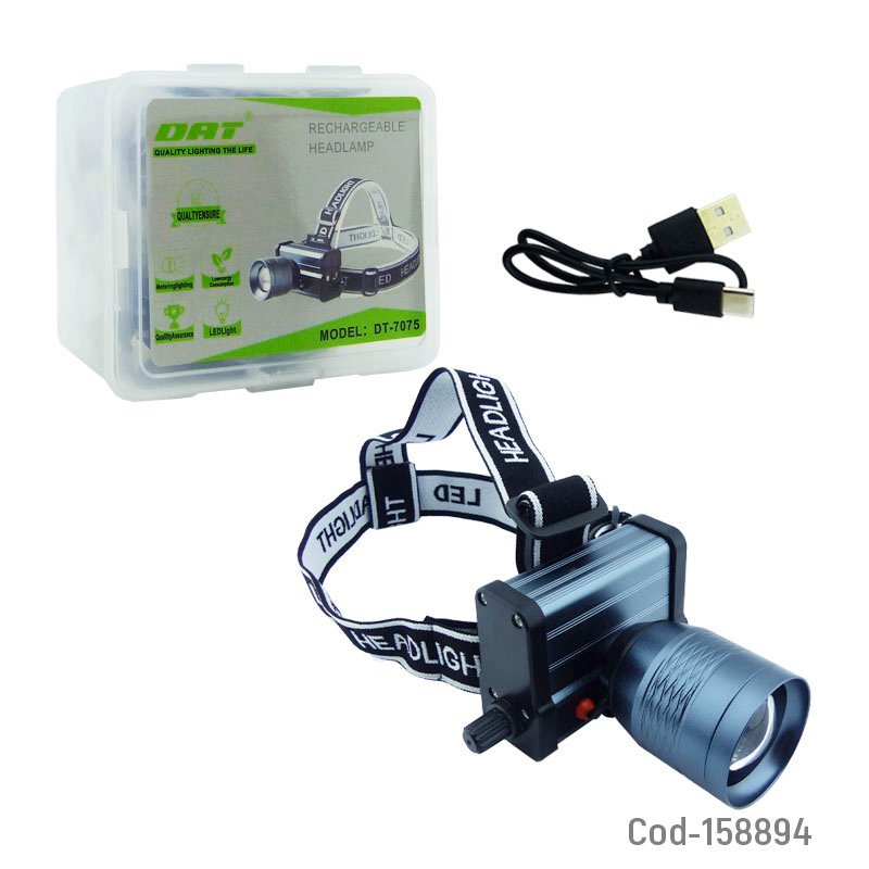 Linterna minero de 1 led marca dat modelo dt-7075 con zoom de led, laser blanca y daimer mayorista — imagen 4