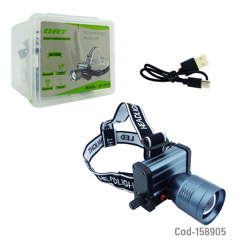 Linterna minero de 1 led marca dat modelo dt-7077 con zoom de led, laser blanca y daimer mayorista — imagen 4