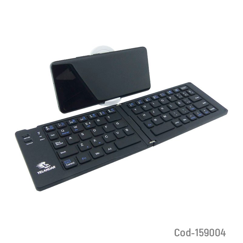 Teclado mini plegable bluetooth con soporte modelo fk1000 en aluminio y variedad de colores. mayorista — imagen 2