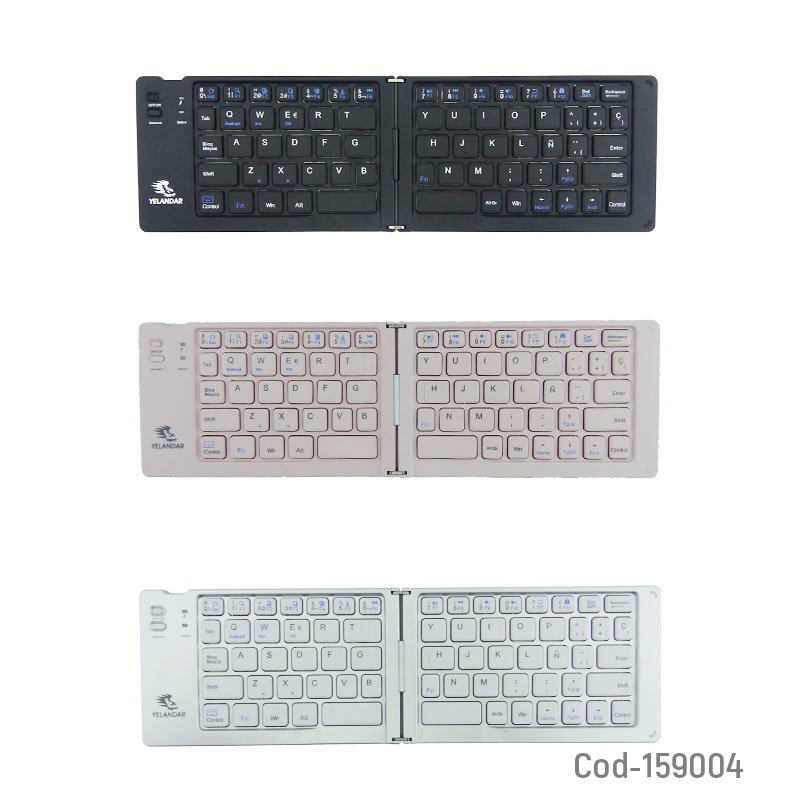 Teclado mini plegable bluetooth con soporte modelo fk1000 en aluminio y variedad de colores. mayorista — imagen 3