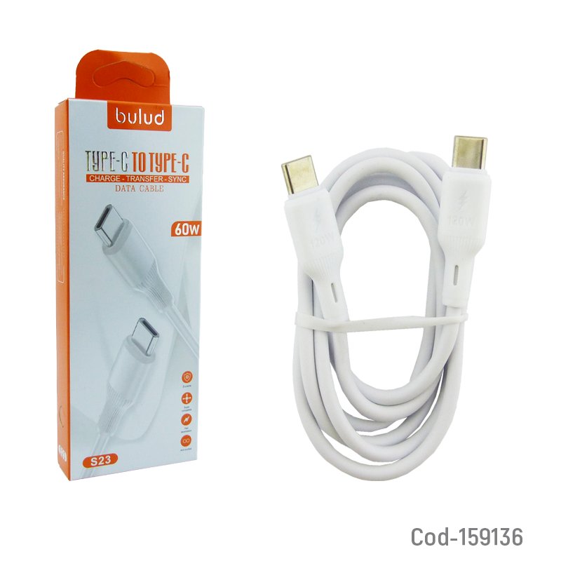 Cable macho doble type-c marca bulud de 60 watt carga y datos. mayorista — imagen 3