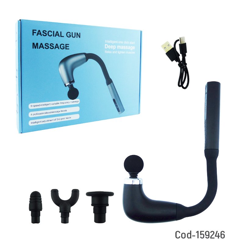 Masajeador tipo pistola para espalda y cuello modelo ma-55 con mango extendido y es recargable. mayorista — imagen 3