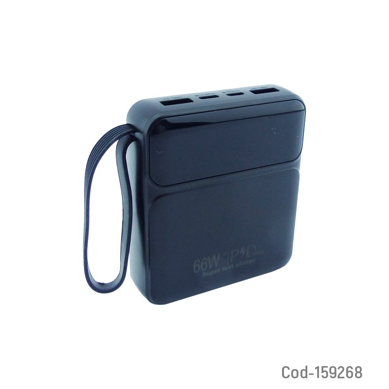 Bateria De Emergencia Mini De 66 Watt Con 2 Micro USB,2 USB Mas 4 Cables Type-C, Iphone, Micro USB Y USB. Variedad De Colores. 20.000 Mah 7.4 cm x 2.6 cm x 8.7 cm por mayor en Chile