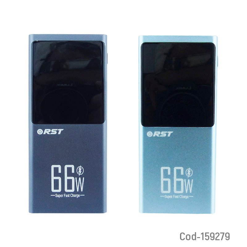 Bateria de emergencia marca rst modelo aluminium con dos puertos usb y un puerto pd fast charge de 30.000 mah en dos colores mayorista — imagen 3