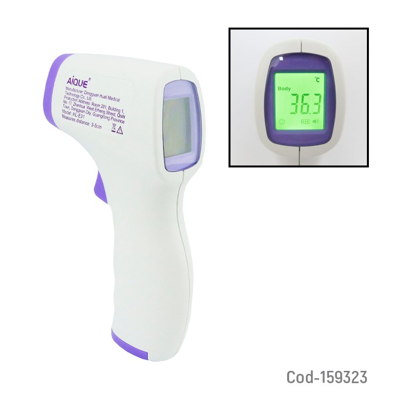Termometro digital tipo pistola modelo hl-e31 marca aique con pantalla lcd, luz e infrarrojo. mayorista — imagen 2