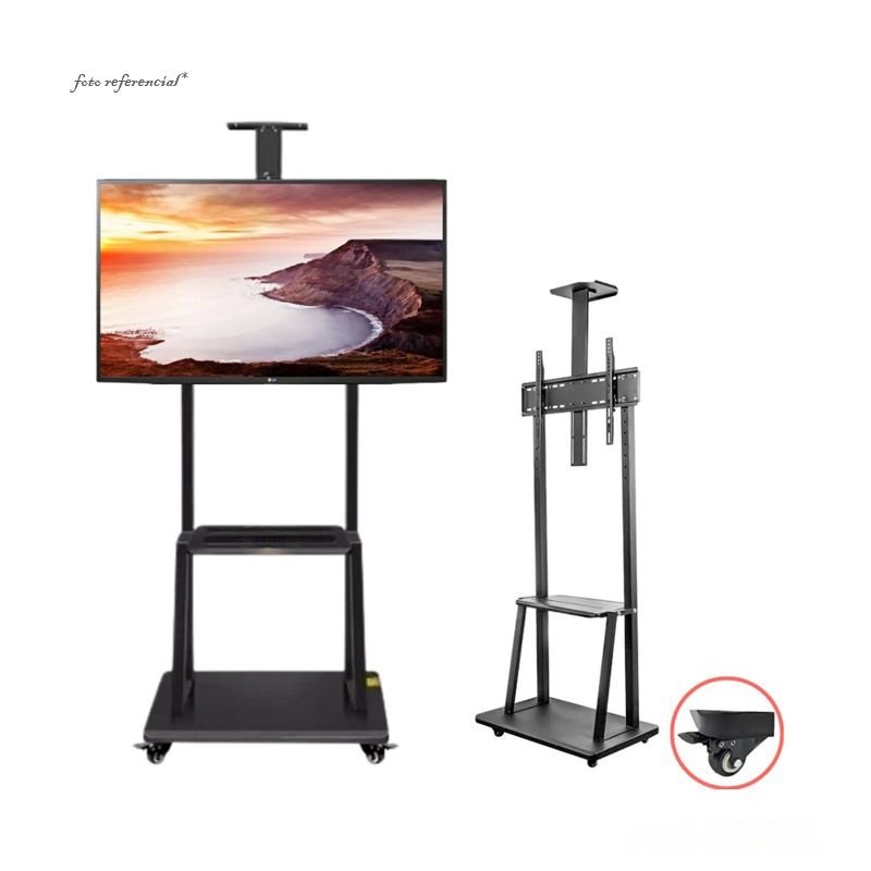 Soporte de tv de 40 a 75 pulgadas, rack tipo pedestal full con ruedas y altura maxima 2.10 mts mayorista — imagen 2