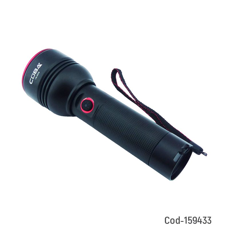 Linterna de 1 led en aluminio con zoom y 100 watt marca coba modelo cb-2208 recargable. mayorista — imagen 2