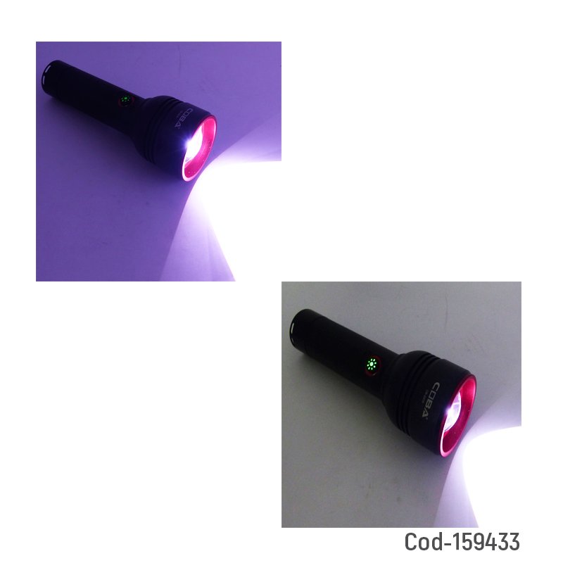 Linterna de 1 led en aluminio con zoom y 100 watt marca coba modelo cb-2208 recargable. mayorista — imagen 3