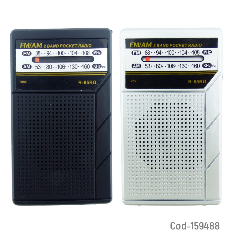 Radio am/fm 2 bandas modelo r-65rg recargable type-c y a pila mayorista — imagen 3