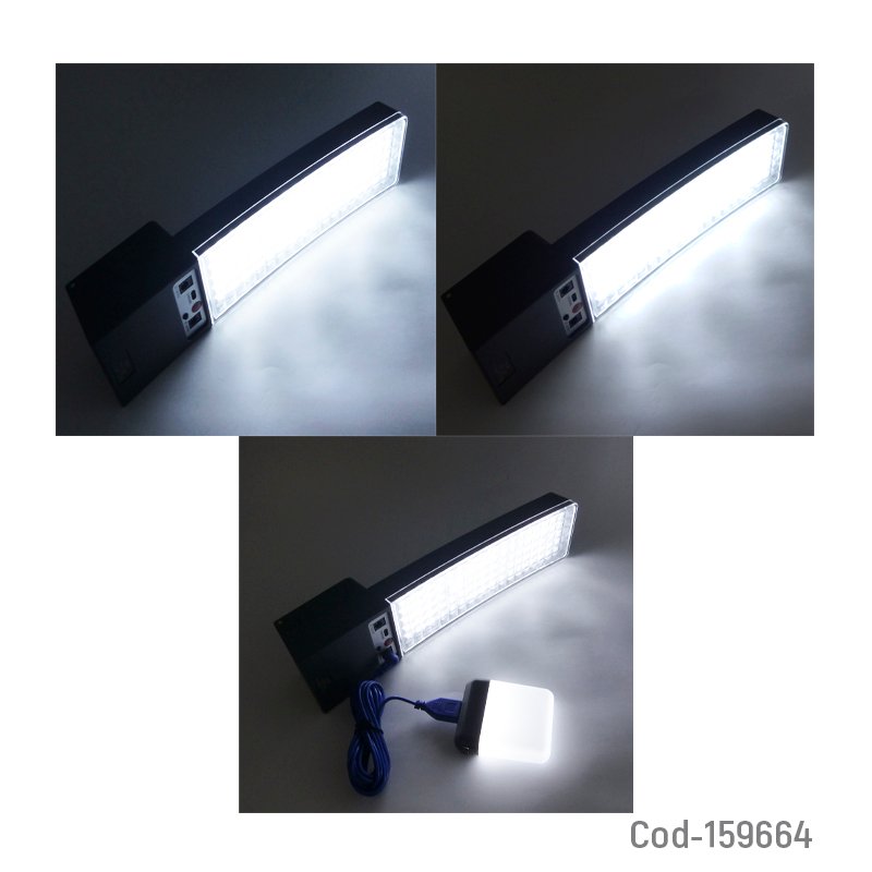 Lampara solar led modelo 010 con luces desmontables cable 3m de 80 watt y control remoto. mayorista — imagen 3