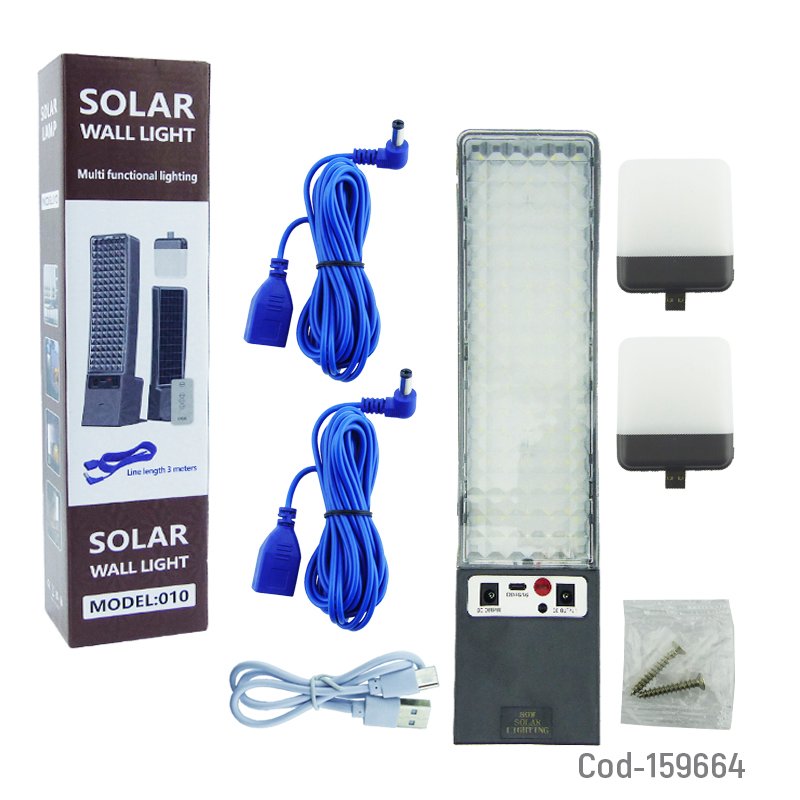 Lampara solar led modelo 010 con luces desmontables cable 3m de 80 watt y control remoto. mayorista — imagen 4