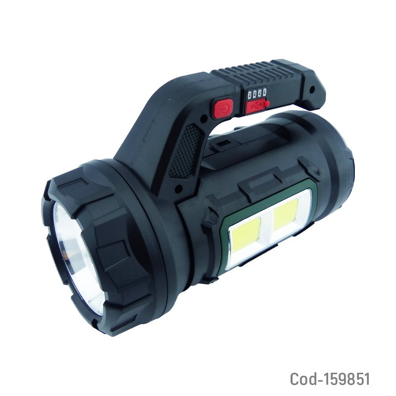 Linterna de 1 led, 2 led cob mas baliza con herramientas modelo hm-7729g a 18 watt recargable por usb type-c mayorista — imagen 2