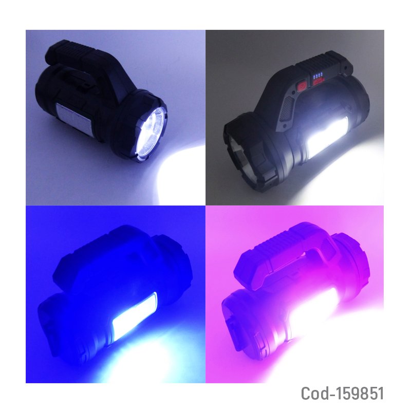 Linterna de 1 led, 2 led cob mas baliza con herramientas modelo hm-7729g a 18 watt recargable por usb type-c mayorista — imagen 4