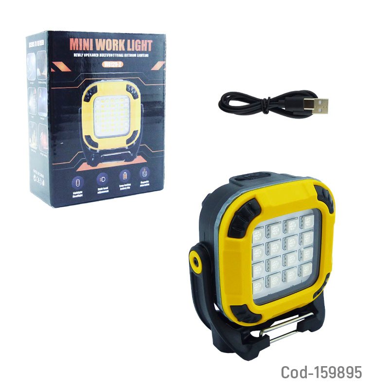 Linterna led con iman modelo w8129-2 con funciones y luz multicolor recargable con conexion type-c mayorista — imagen 4