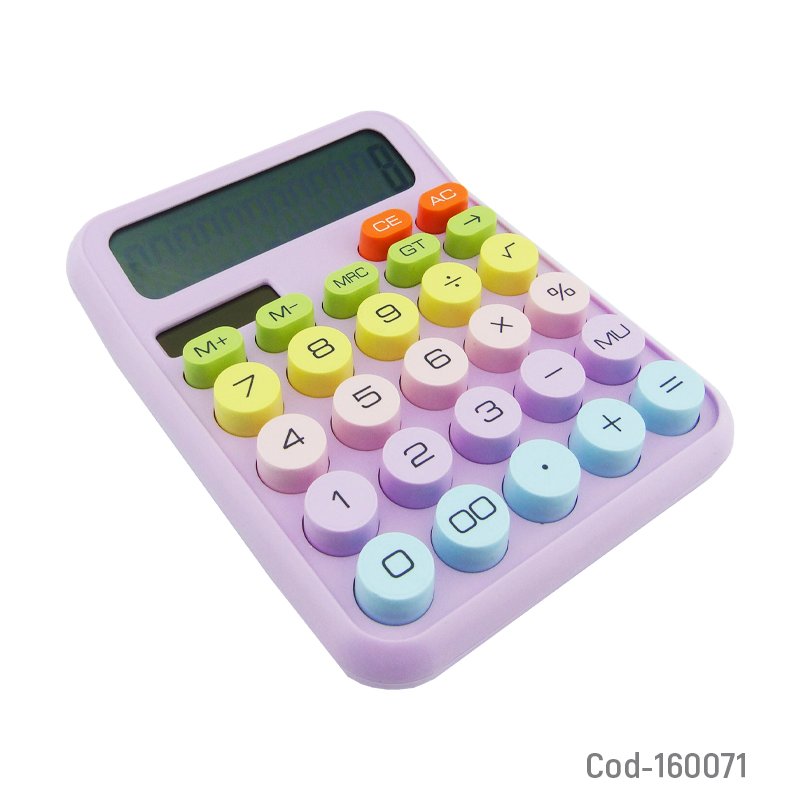 Calculadora De 12 Digitos A Pilas Y Luz En Variedad De Colores. 12.1 cm x 15.9 cm x 2.6 cm por mayor en Chile