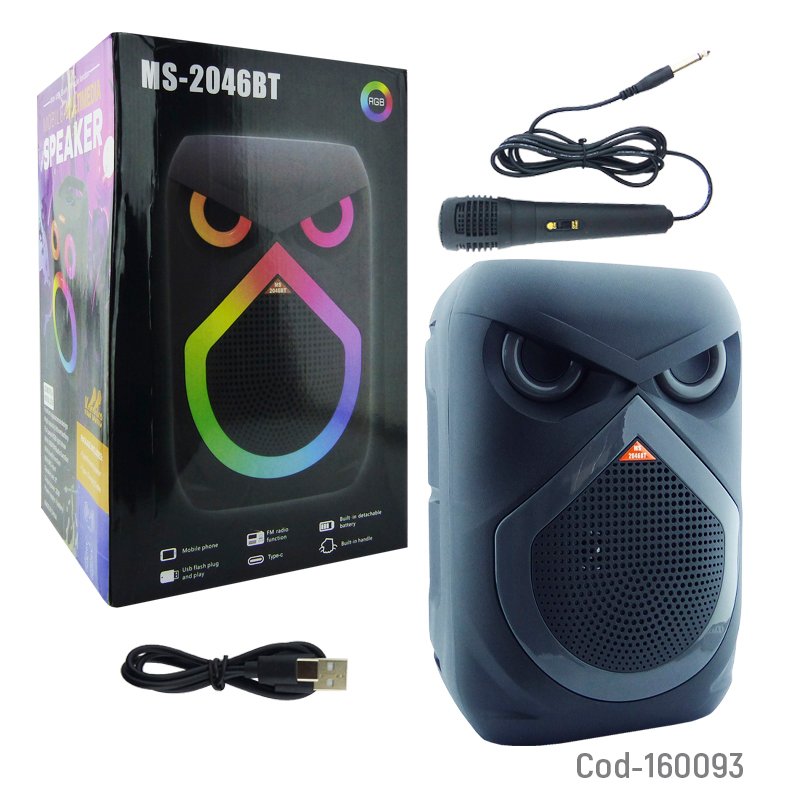 Parlante recargable karaoke portable, bluetooth 8 pulgadas rgb con microfono. mayorista — imagen 4