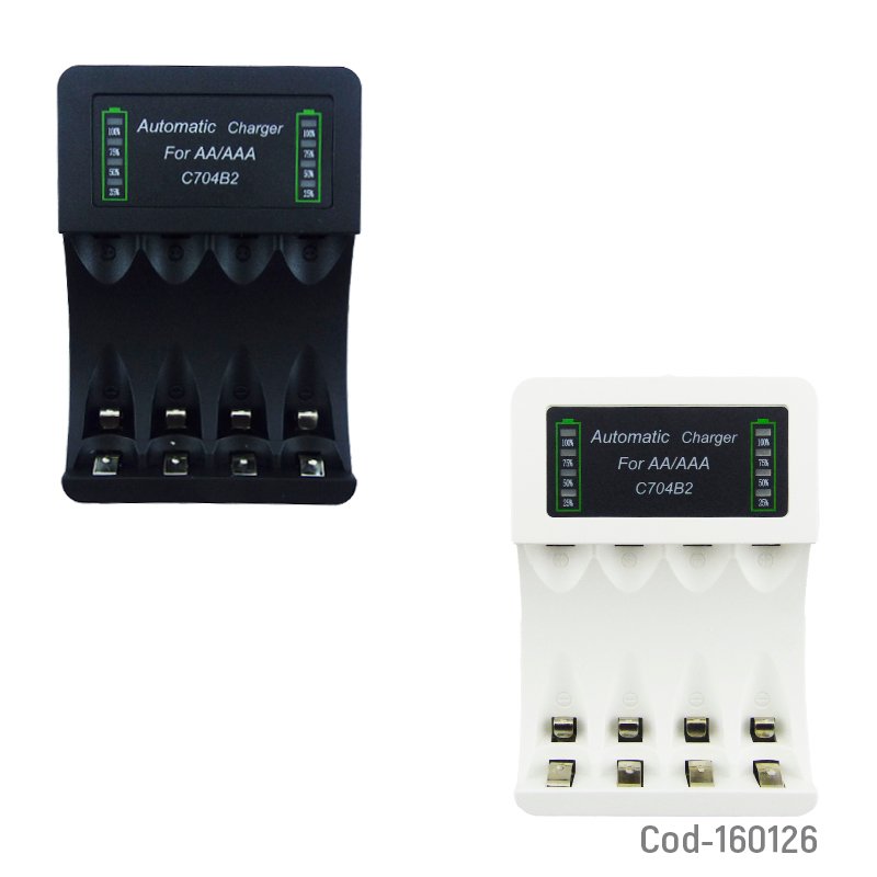 Cargador de pila modelo bty-704b usb, incluye 4 pilas aa, con indicador de carga. mayorista — imagen 2