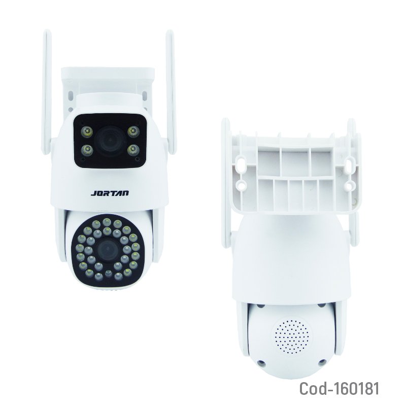 Camara de vigilancia ip wifi-lan marca jortan de doble camara y 28 mas 4 led compatible con app icsee. mayorista — imagen 2