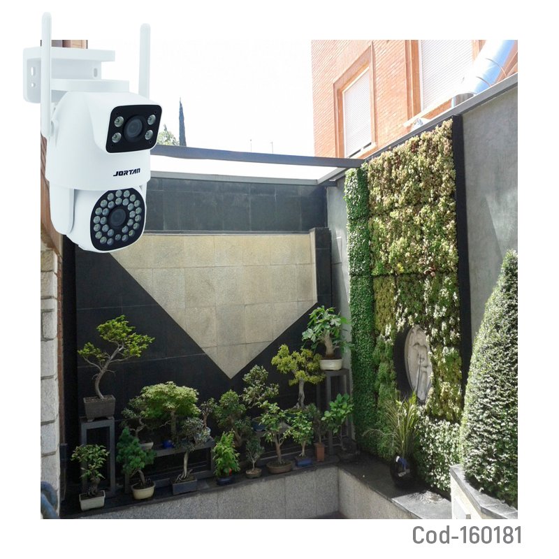 Camara de vigilancia ip wifi-lan marca jortan de doble camara y 28 mas 4 led compatible con app icsee. mayorista — imagen 3