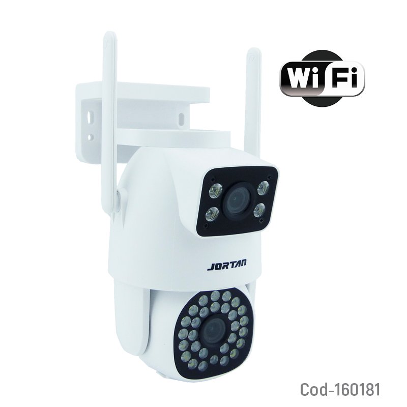 Camara de vigilancia ip wifi-lan marca jortan de doble camara y 28 mas 4 led compatible con app icsee. mayorista — imagen 4