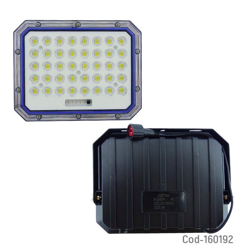 Proyector solar led 500 watt con panel solar marca jortan en pvc de 80 led modelo zy500 con control. mayorista — imagen 2