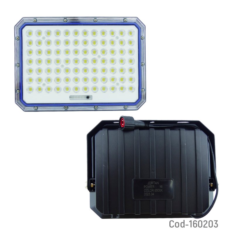 Proyector solar led 1000 watt con panel solar marca jortan en pvc de 120 led modelo zy1000 con control. mayorista — imagen 2