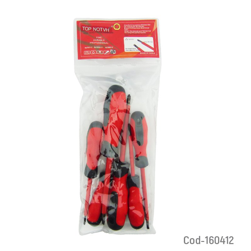 Destornillador set x 6 piezas marca top notvh plano y cruz electrico. mayorista — imagen 2
