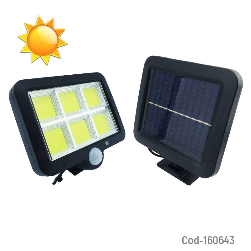 Proyector Solar LED COB De 6 Con Panel Solar Y Sensor De Movimiento Modelo SL-F120 14.8 cm x 12.7 cm x 4.5 cm por mayor en Chile