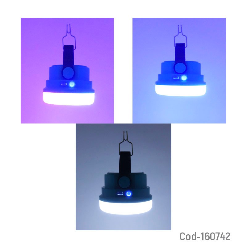 Lampara solar led para camping modelo dpk-100 para colgar recargable y de luz blanca-baliza- linterna. mayorista — imagen 3