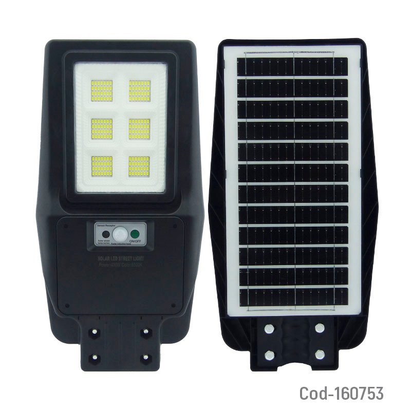 Foco para poste solar de 400 watt en pvc con 6 placas fondo blanco, 168 led y control remoto mayorista — imagen 2