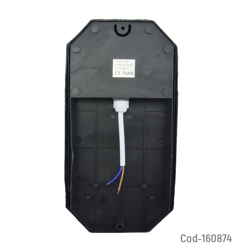 Foco led aplique pared de 20 watt modelo t-87 rectangular con sensor de luz blanca. mayorista — imagen 2
