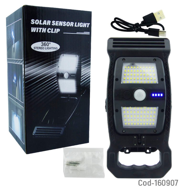 Lampara led solar con pinza, sensor y recargable mayorista — imagen 4