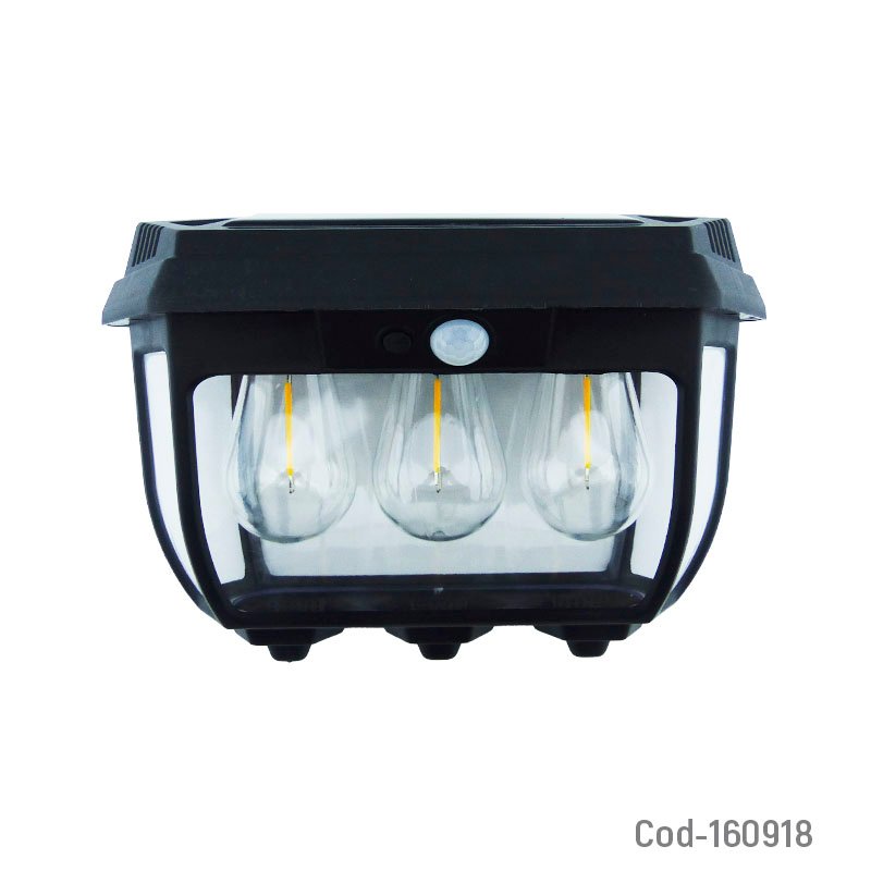 Aplique solar de 3 led cob tipo farol modelo hw-669 con sensor, de 38 watt mayorista — imagen 2